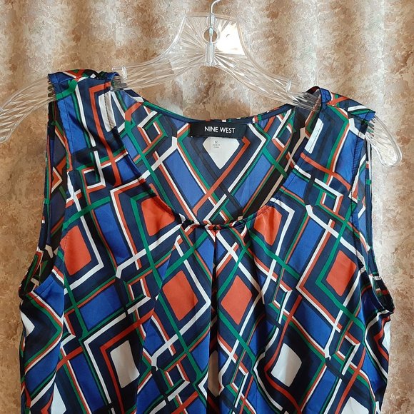 9West sleeveless geometric print top size M - Picture 2 of 6